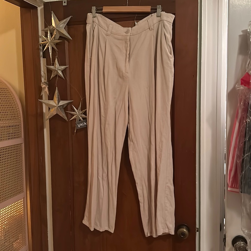 Asos Hourglass Dad Pants with Linen in Stone  UK18/US14